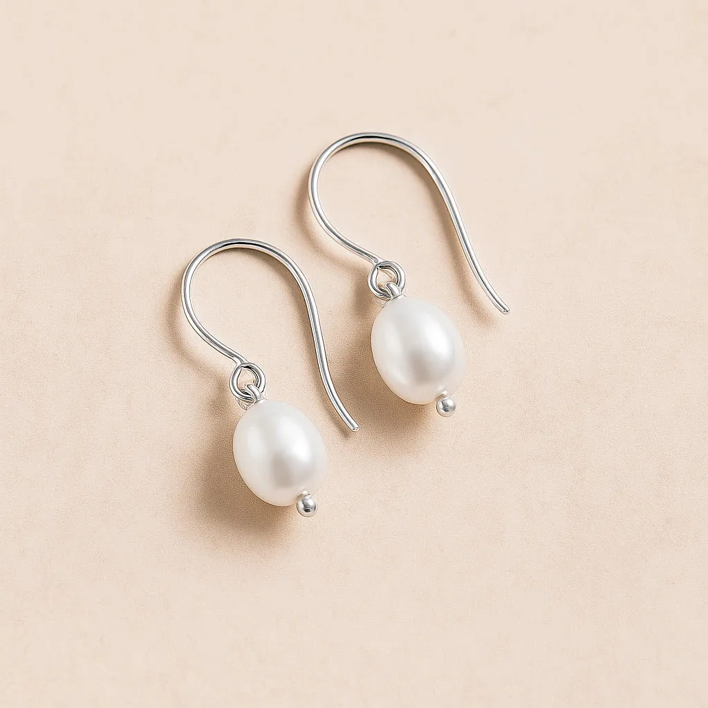 Pearl Drop Bridal Earrings- Elise