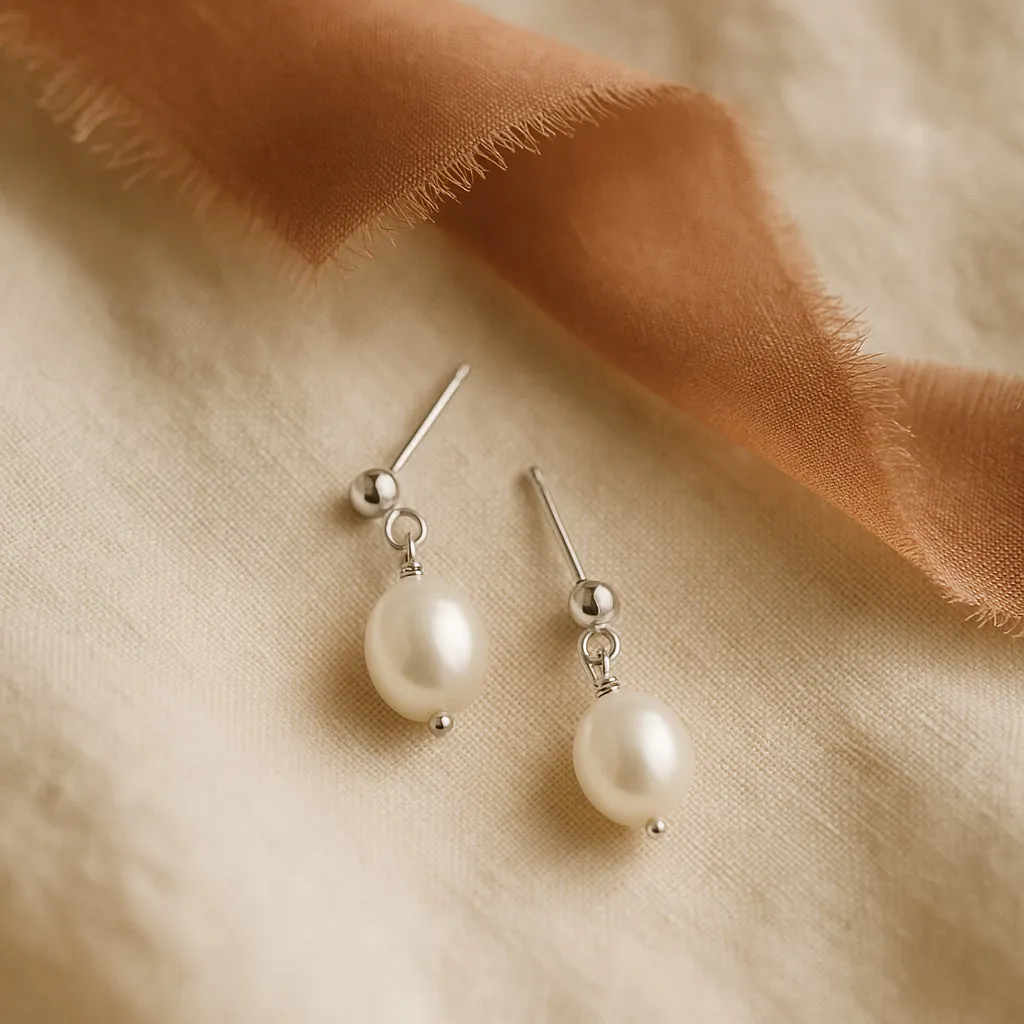 Pearl Drop Bridal Earrings- Sophia