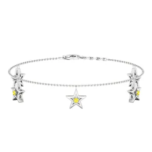 Round Yellow Sapphire Star Charm Bracelet