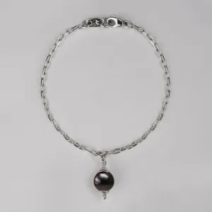 Ruben Pearl Drop Bracelet in Silver with Peacock Pearl