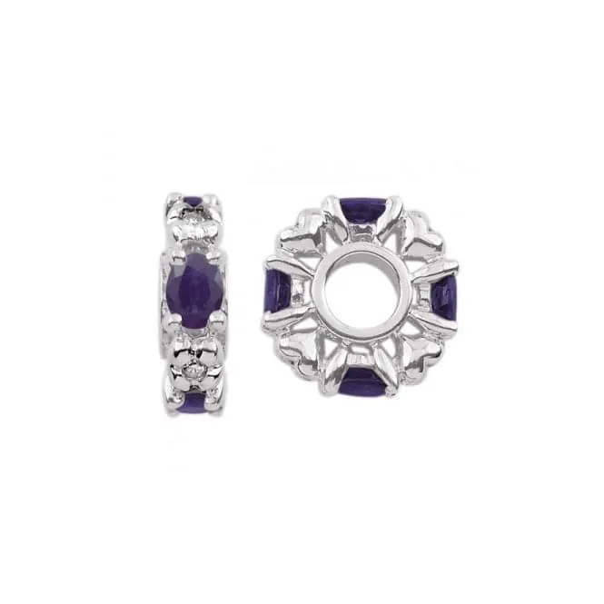 September Birthstone Silver Wheel Charm S348S
