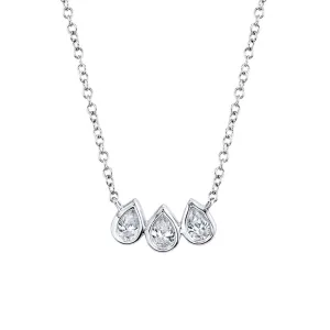 Shy Creation Diamond Pear Necklace SC55019757