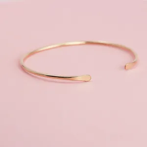 Smooth Thin 14K Gold Cuff Bracelet