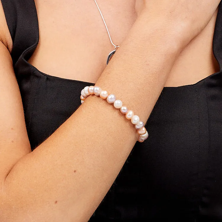 Stunning 7-8mm Freshwater Pearl Bracelet for Women Ladies and Girls