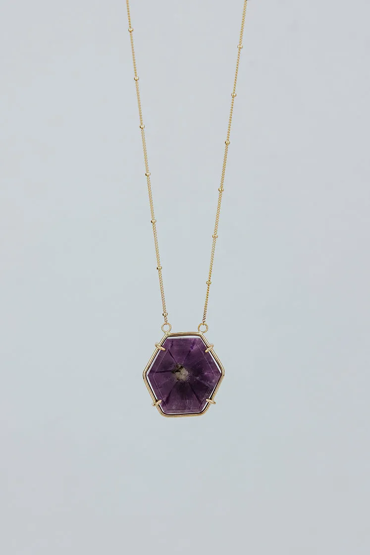 Trapiche Amethyst Slice Necklace
