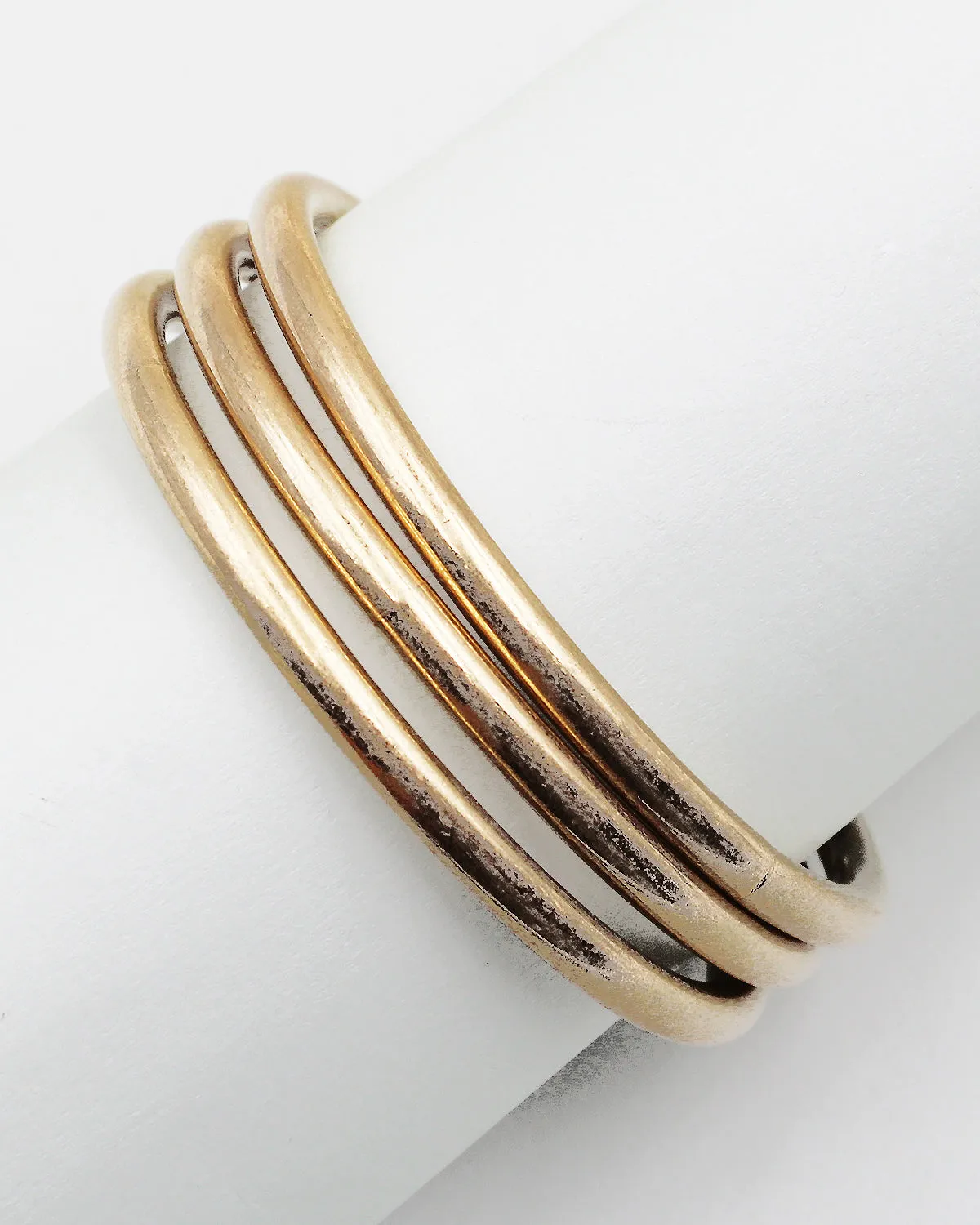 Triple Layered Metal Bangle Set
