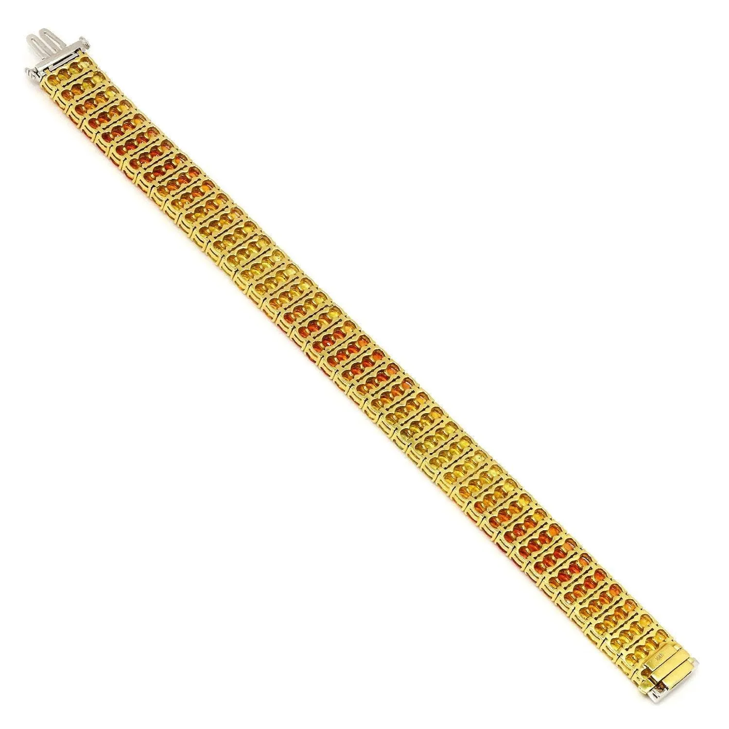 Yellow to Orange Sapphire Fade Bracelet 18K Yellow Gold 25.33ctw